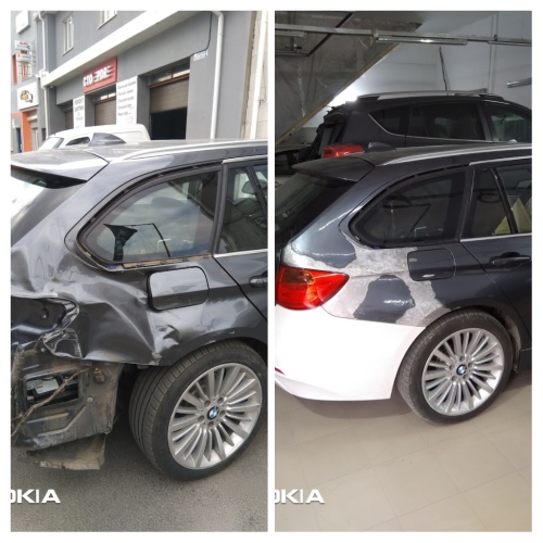 Рихтовка заднего крыла на автомобиле BMW (БМВ)